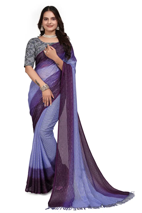 Purple_Designer_Fancy_Padding_Saree_With_unstitched_Blouse