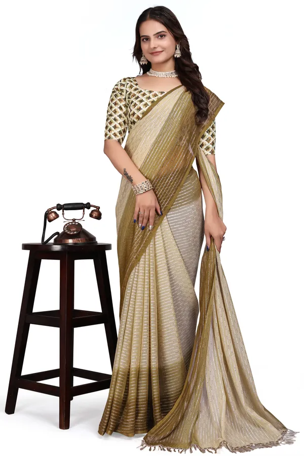 Chikoo_Designer_Fancy_Padding_Saree