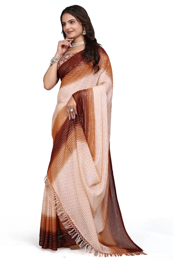 Orange_Designer_Fancy_Padding_Saree_With_unstitched_Blouse