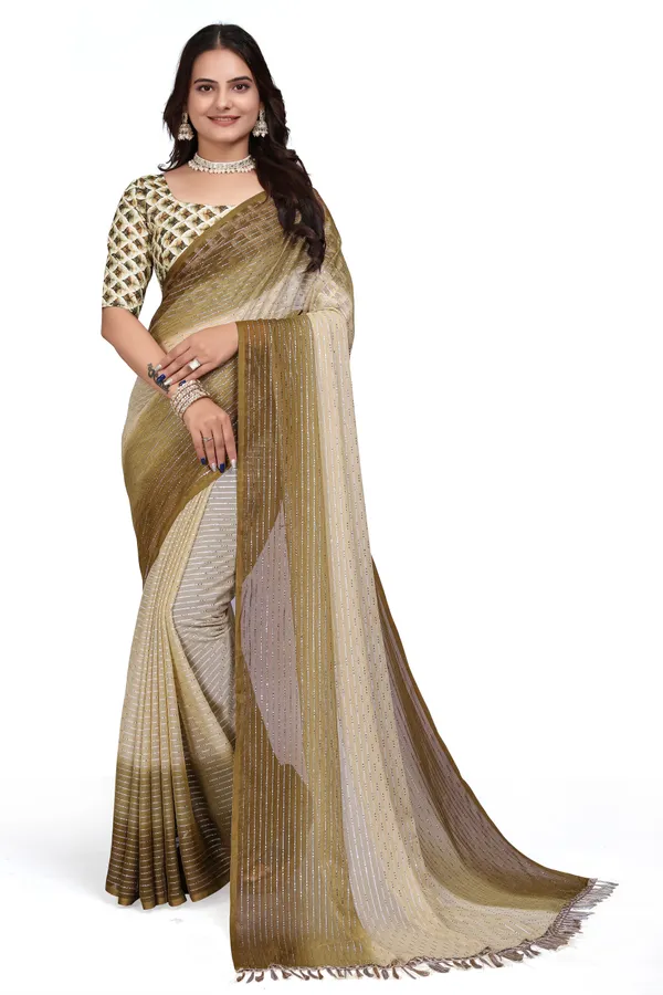 Chikoo_Designer_Fancy_Padding_Saree