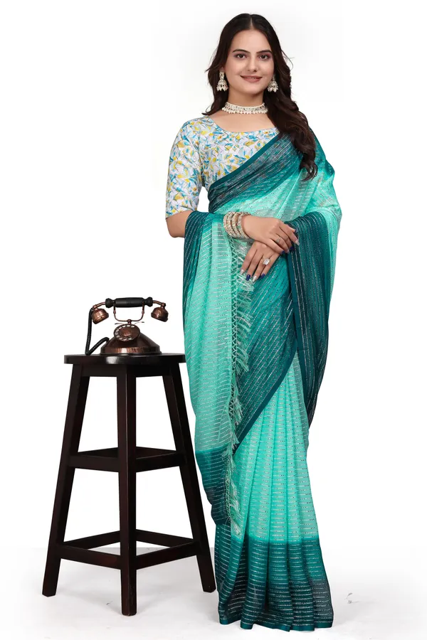 Sky_Designer_Fancy_Padding_Saree_With_unstitched_Blouse