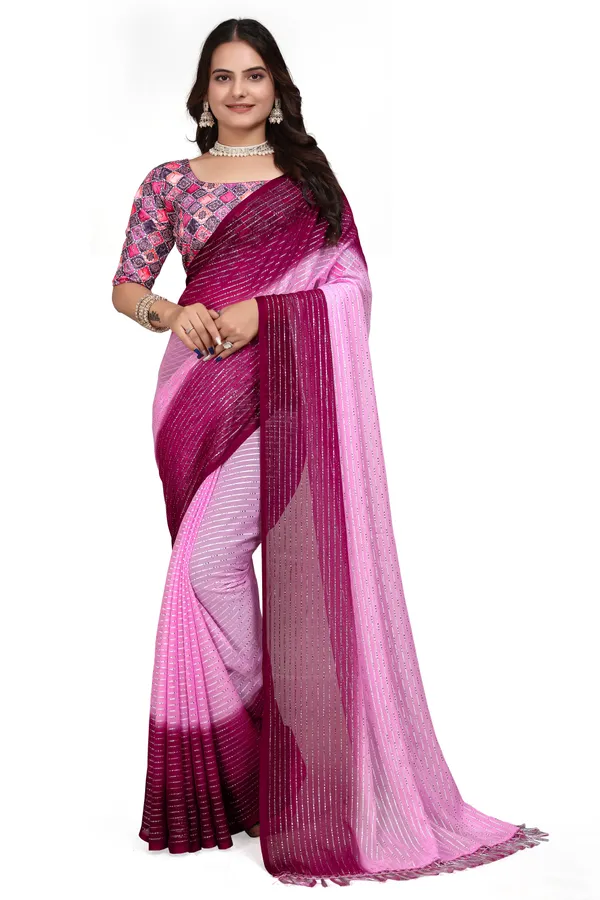 Pink__Designer_Fancy_Padding_Saree_With_unstitched_Blouse