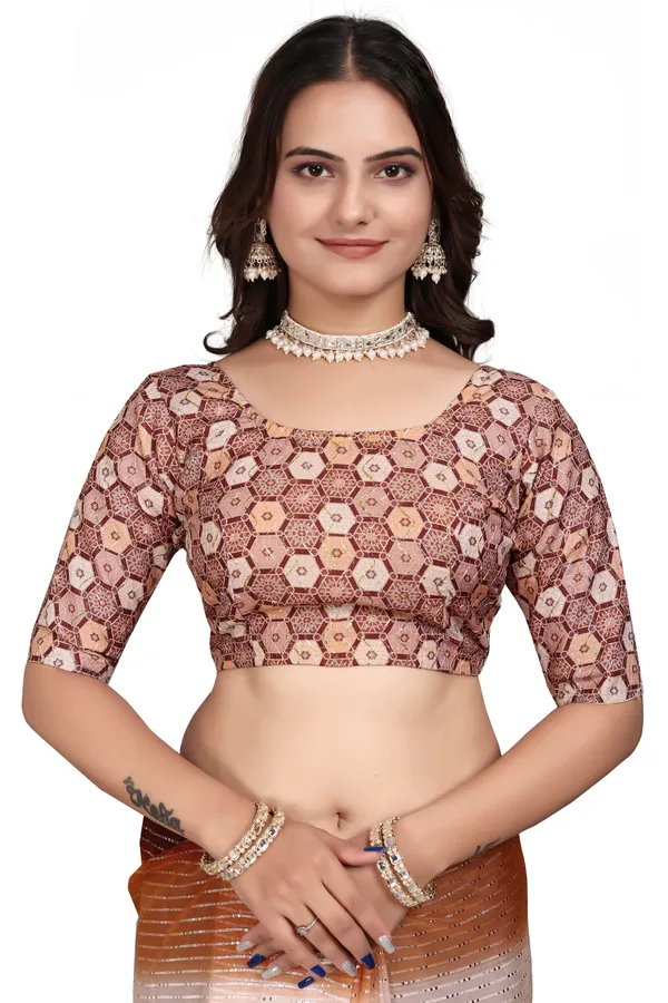 Orange_Designer_Fancy_Padding_Saree_With_unstitched_Blouse