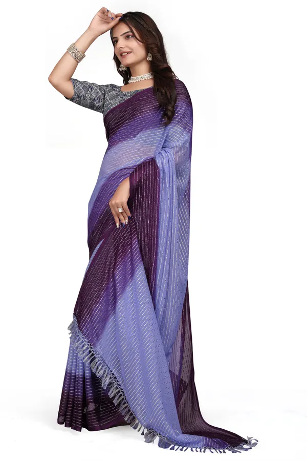 Purple_Designer_Fancy_Padding_Saree_With_unstitched_Blouse