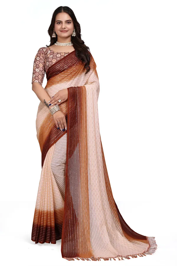 Orange_Designer_Fancy_Padding_Saree_With_unstitched_Blouse