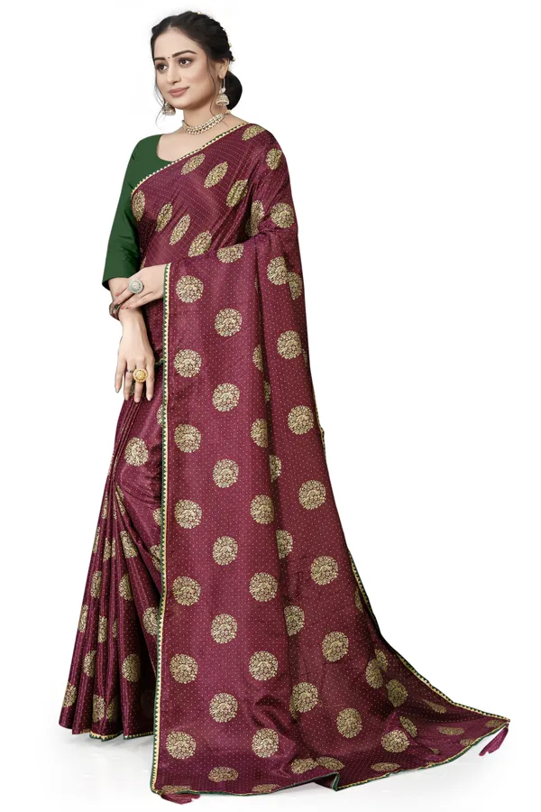 Maroon_Silk_Blend_Printed_Party_And_Festive_Bollywood_Pure_Saree_With_unstitched_Blouse