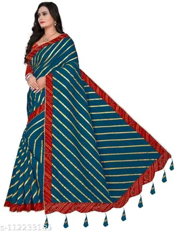 Purple_Silk_Blend_Floral_Print_Wedding_And_Festive_Leheria_Pure_Saree_With_unstitched_Blouse