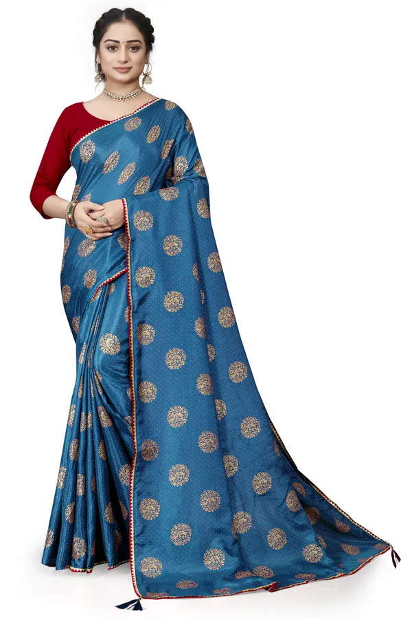 Light_Blue_Silk_Blend_Printed_Party_And_Festive_Bollywood_Pure_Saree_With_unstitched_Blouse