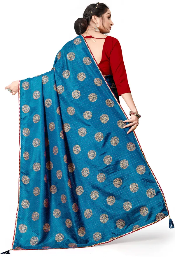 Light_Blue_Silk_Blend_Printed_Party_And_Festive_Bollywood_Pure_Saree_With_unstitched_Blouse