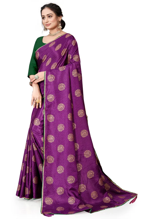 Purple_Silk_Blend_Printed_Party_And_Festive_Bollywood_Pure_Saree_With_unstitched_Blouse