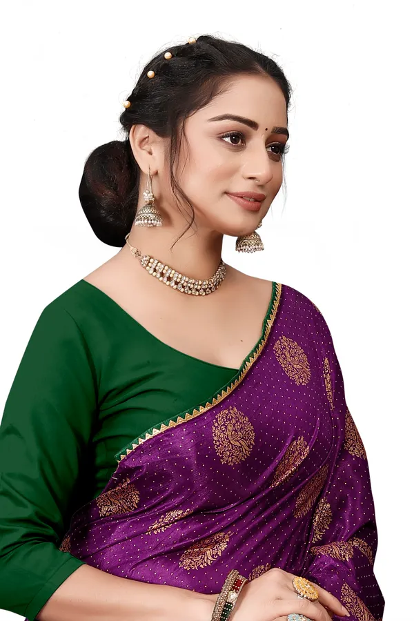 Purple_Silk_Blend_Printed_Party_And_Festive_Bollywood_Pure_Saree_With_unstitched_Blouse