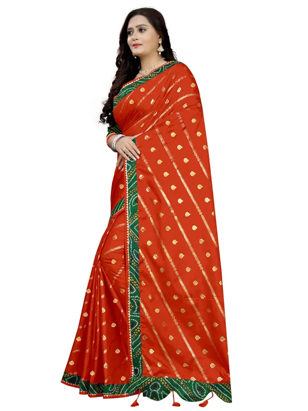Orange_Pure_Silk_Floral_Print_Wedding_And_Festive_Bollywood_Pure_Saree_With_unstitched_Blouse