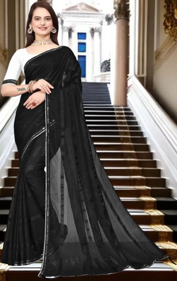 Black_Georgette_Embellished_Party_And_Festive_Banarasi_Synthetic_Saree_With_unstitched_Blouse