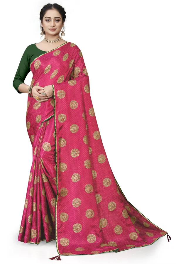 Pink_Silk_Blend_Printed_Party_And_Festive_Bollywood_Pure_Saree_With_unstitched_Blouse
