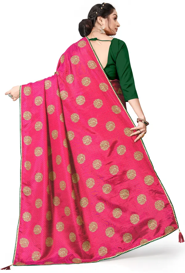 Pink_Silk_Blend_Printed_Party_And_Festive_Bollywood_Pure_Saree_With_unstitched_Blouse