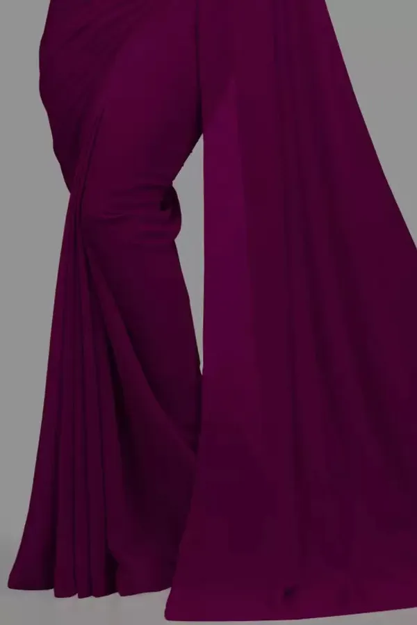 Purple_Georgette_Solid/Plain_Party_And_Festive_Bollywood_Pure_Saree_With_unstitched_Blouse