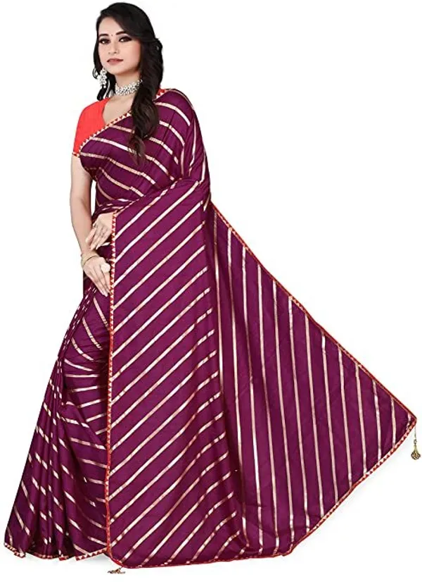 Purple_Silk_Blend_Floral_Print_Wedding_And_Festive_Leheria_Blend_Saree_With_unstitched_Blouse
