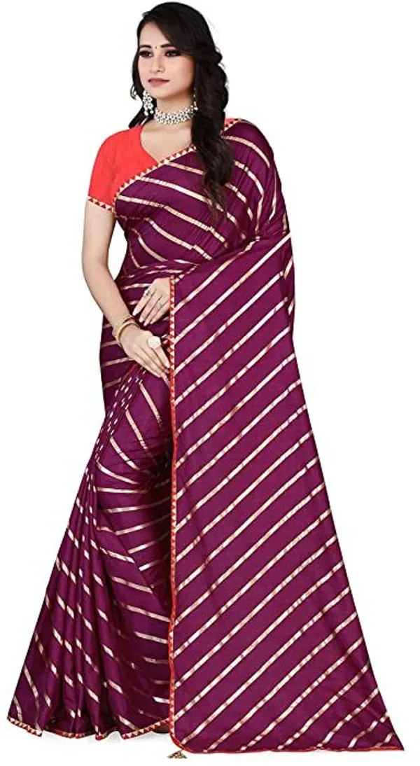 Purple_Silk_Blend_Floral_Print_Wedding_And_Festive_Leheria_Blend_Saree_With_unstitched_Blouse