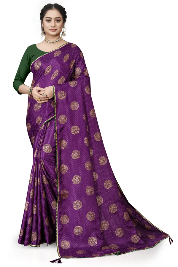 Purple_Silk_Blend_Printed_Party_And_Festive_Bollywood_Pure_Saree_With_unstitched_Blouse