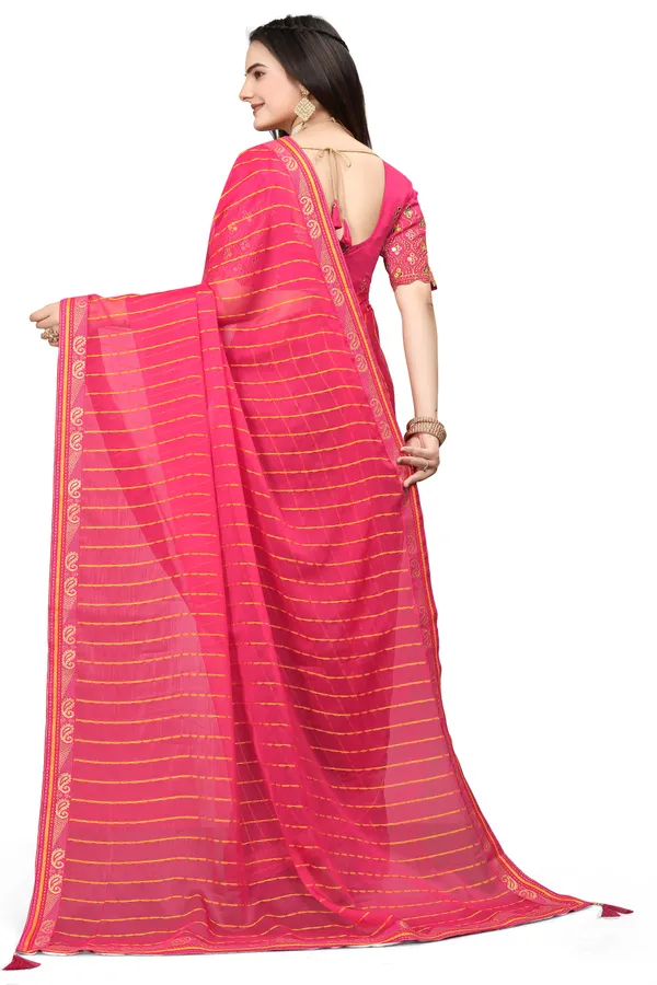 Pink_Jacquard_Printed_Casual_Banarasi_Synthetic_Saree_With_unstitched_Blouse