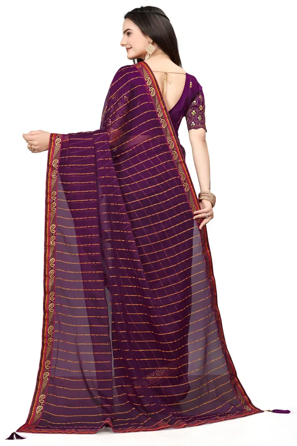Purple_Jacquard_Printed_Casual_Banarasi_Synthetic_Saree_With_unstitched_Blouse