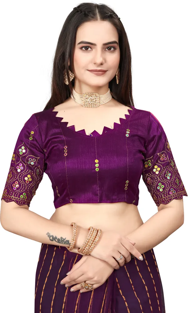Purple_Jacquard_Printed_Casual_Banarasi_Synthetic_Saree_With_unstitched_Blouse