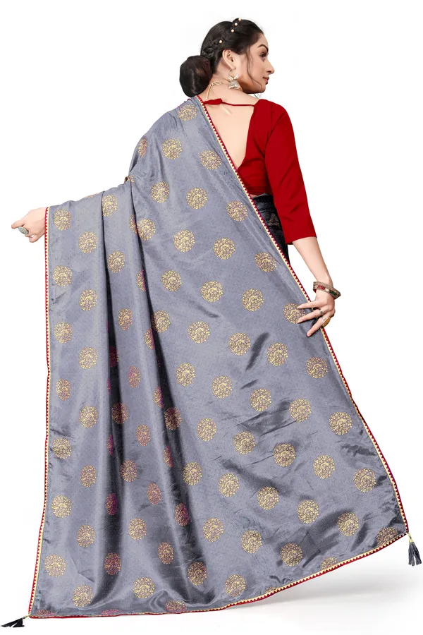 Grey_Silk_Blend_Printed_Party_And_Festive_Bollywood_Pure_Saree_With_unstitched_Blouse