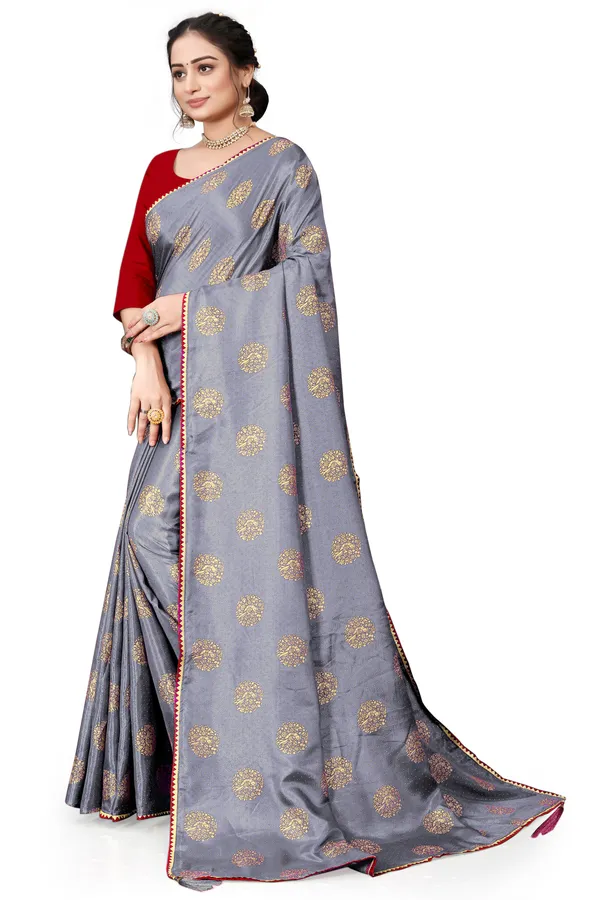 Grey_Silk_Blend_Printed_Party_And_Festive_Bollywood_Pure_Saree_With_unstitched_Blouse