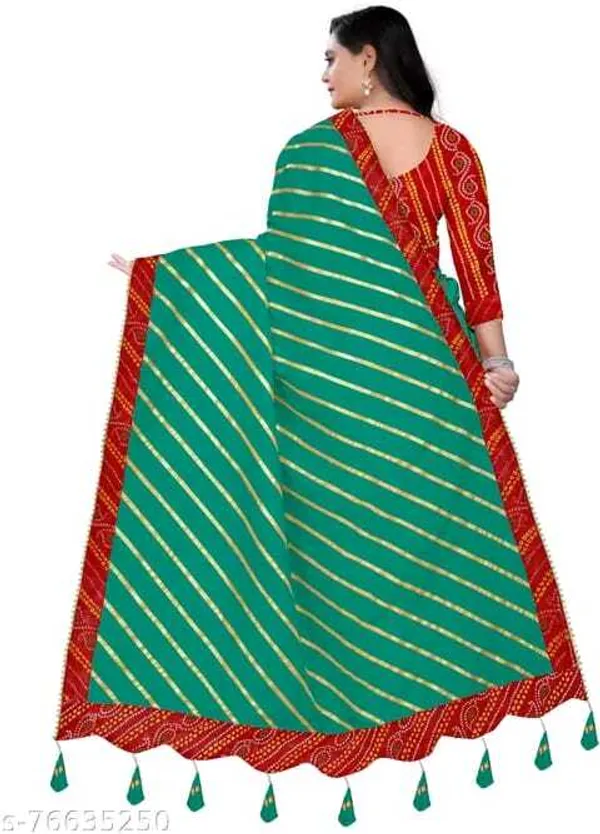 Light_Green_Silk_Blend_Floral_Print_Wedding_And_Festive_Leheria_Pure_Saree_With_unstitched_Blouse