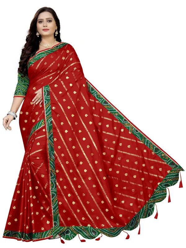 Red_Art_Silk_Printed_Party_And_Festive_Bandhani_Pure_Saree_With_unstitched_Blouse