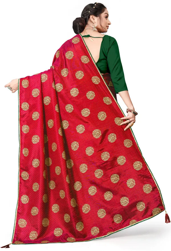 Red_Silk_Blend_Printed_Party_And_Festive_Bollywood_Pure_Saree_With_unstitched_Blouse