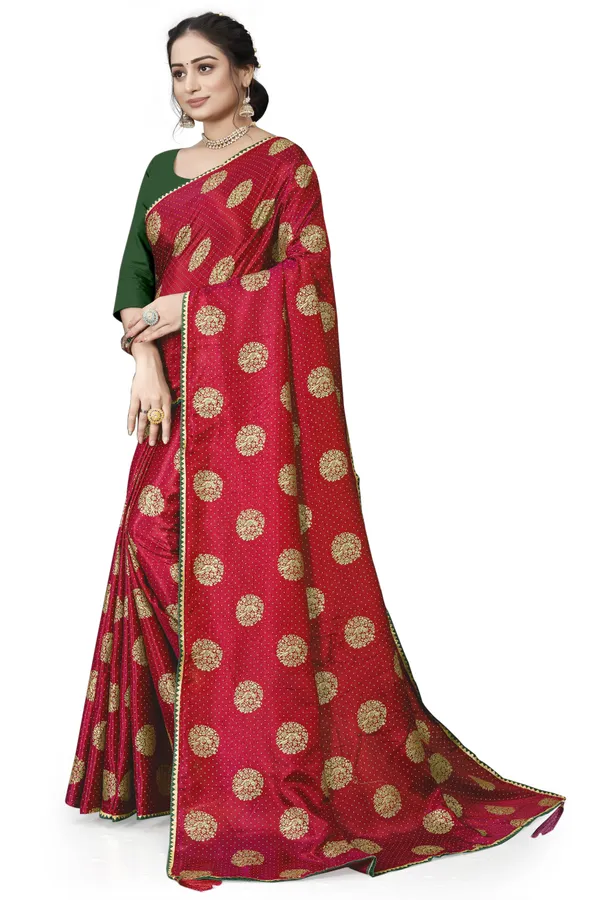 Red_Silk_Blend_Printed_Party_And_Festive_Bollywood_Pure_Saree_With_unstitched_Blouse