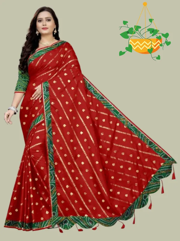 Red_Art_Silk_Printed_Party_And_Festive_Bandhani_Pure_Saree_With_unstitched_Blouse