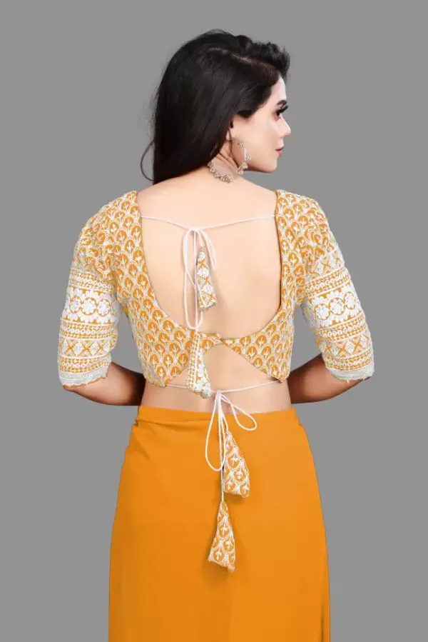 Yellow_Georgette_Solid/Plain_Party_And_Festive_Bollywood_Pure_Saree_With_unstitched_Blouse