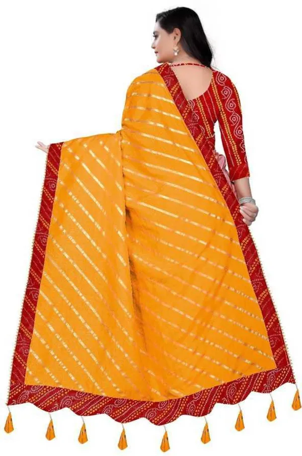 Yellow_Silk_Blend_Floral_Print_Wedding_And_Festive_Leheria_Pure_Saree_With_unstitched_Blouse