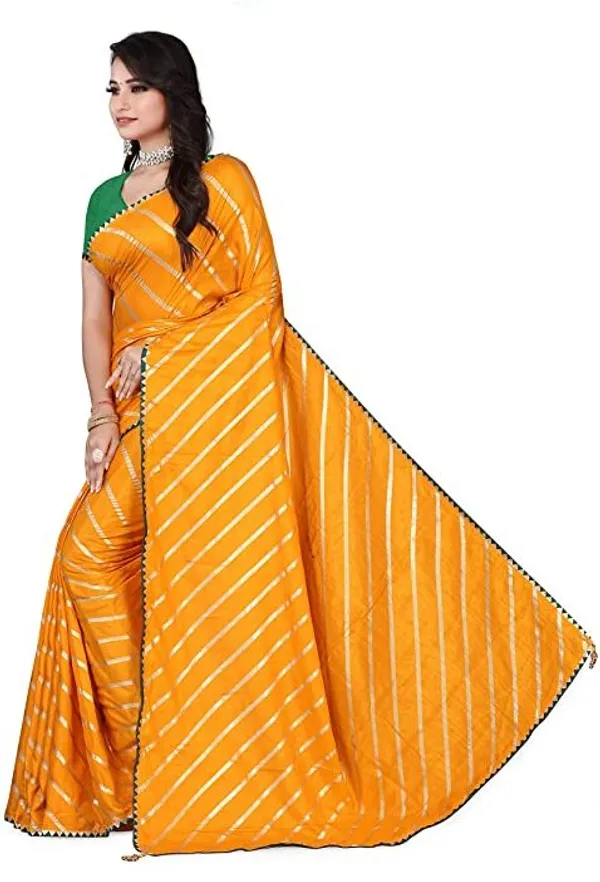 Yellow_Silk_Blend_Floral_Print_Wedding_And_Festive_Leheria_Blend_Saree_With_unstitched_Blouse