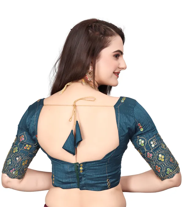Green_Jacquard_Printed_Casual_Banarasi_Synthetic_Saree_With_unstitched_Blouse
