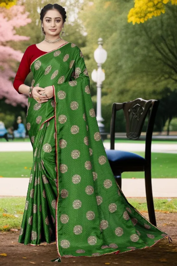 Green_Silk_Blend_Printed_Party_And_Festive_Bollywood_Pure_Saree_With_unstitched_Blouse