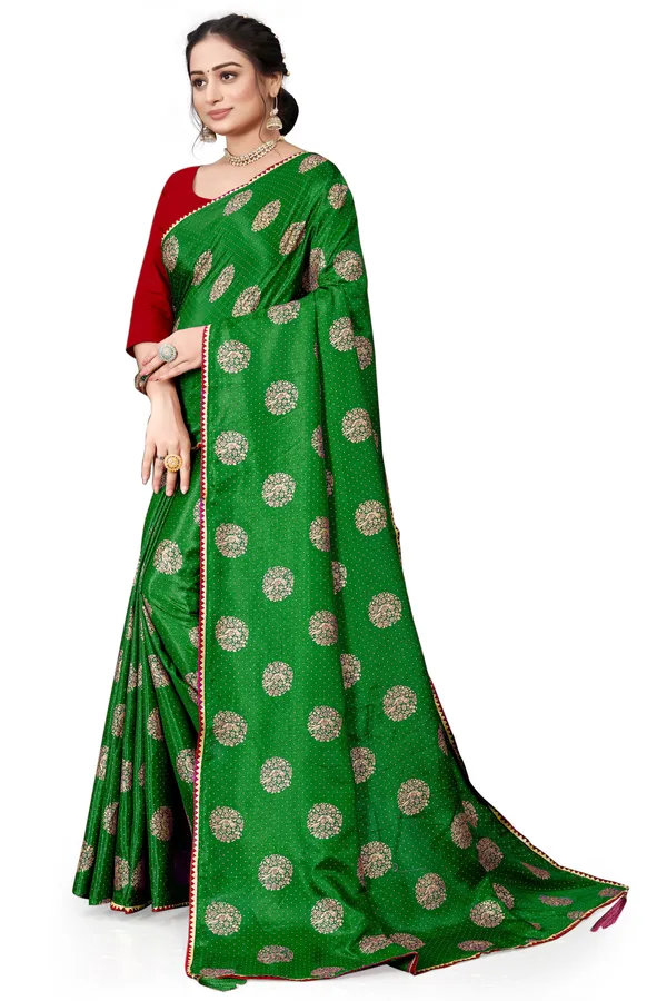 Green_Silk_Blend_Printed_Party_And_Festive_Bollywood_Pure_Saree_With_unstitched_Blouse