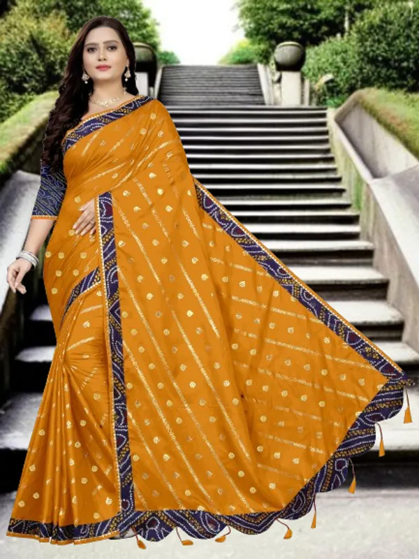 Yellow_Art_Silk_Printed_Party_And_Festive_Bandhani_Pure_Saree_With_unstitched_Blouse