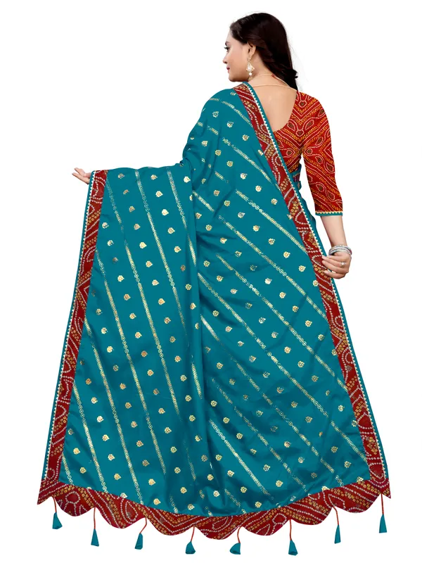 Blue_Art_Silk_Printed_Party_And_Festive_Bandhani_Pure_Saree_With_unstitched_Blouse