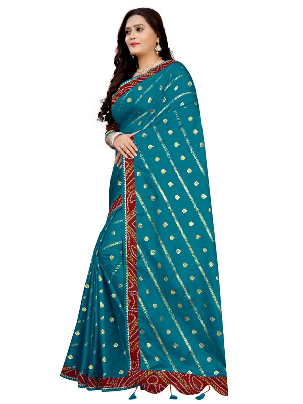 Blue_Art_Silk_Printed_Party_And_Festive_Bandhani_Pure_Saree_With_unstitched_Blouse