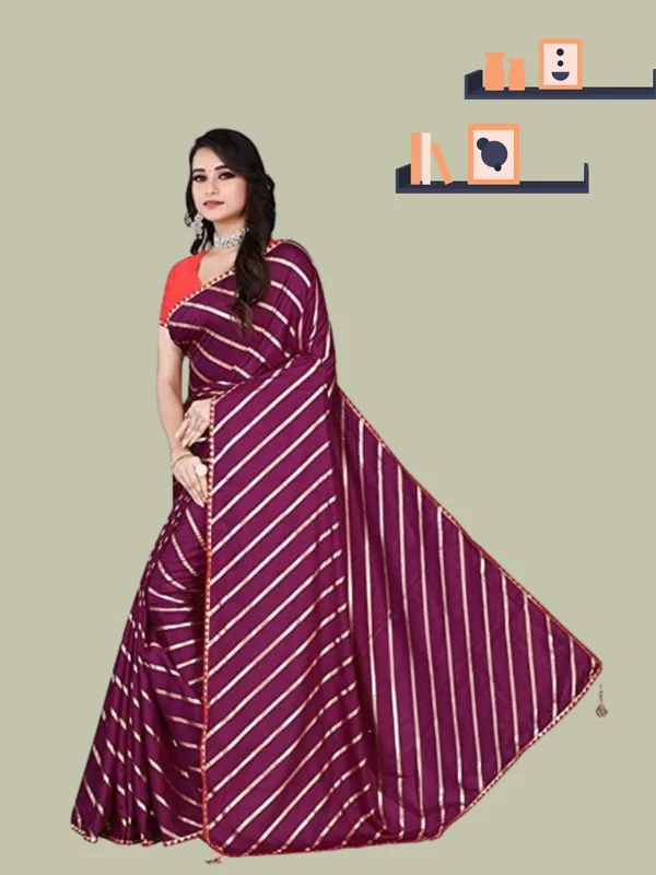 Purple_Silk_Blend_Floral_Print_Wedding_And_Festive_Leheria_Blend_Saree_With_unstitched_Blouse