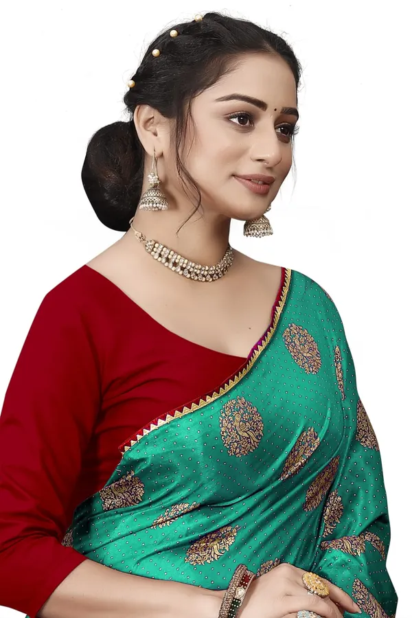 Light_Green_Silk_Blend_Printed_Party_And_Festive_Bollywood_Pure_Saree_With_unstitched_Blouse