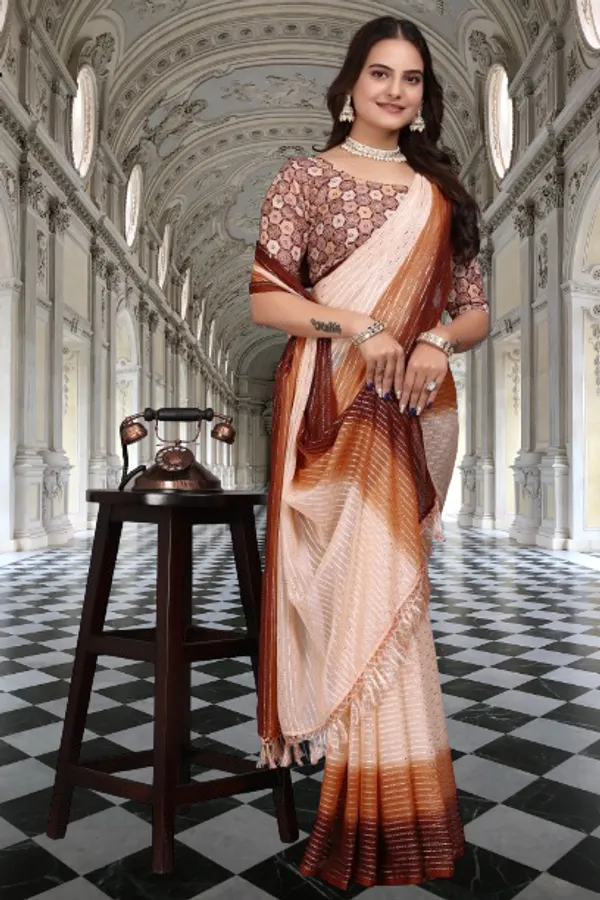 Orange_Designer_Fancy_Padding_Saree_With_unstitched_Blouse