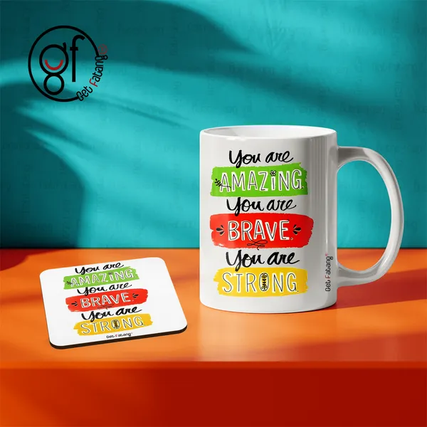 Amazing_Brave_Strong_Person's_Motivational_Printed_MDF_Coaster_and_Ceramic_Coffee_Mug_Combo_Gift_for_Him_/_Her_(350_ML_||_4_inch_x_4_inch)