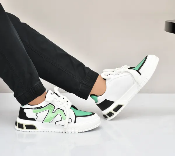 White_Synthetic_Leather_Sneakers_For_Men