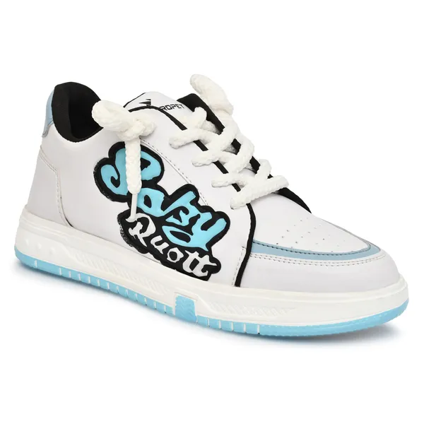 White_Synthetic_Leather_Sneakers_For_Men