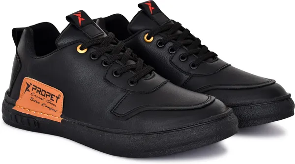 Black_Synthetic_Leather_Sneakers_For_Men