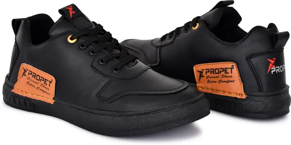 Black_Synthetic_Leather_Sneakers_For_Men